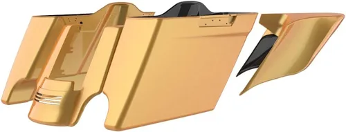 Vista 84 de Cubiertas laterales de alforjas estiradas para motocicleta, extensión extendida para Harley Touring 2014+ - Whisky ámbar Amber Whiskey