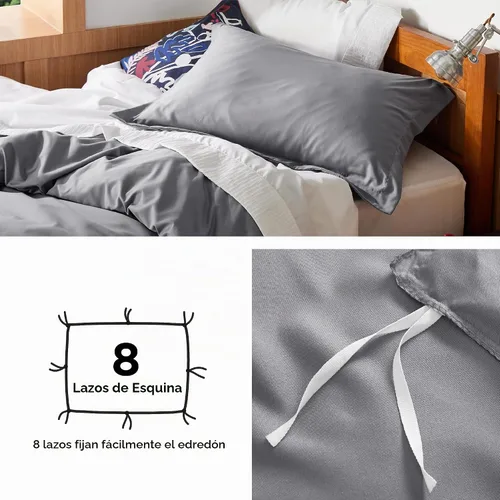 Vista 8 de Bedsure Funda de edredón tamaño individual/individual XL, juego de ropa de cama suave de doble cepillado para niños y adultos, cierre de cremallera