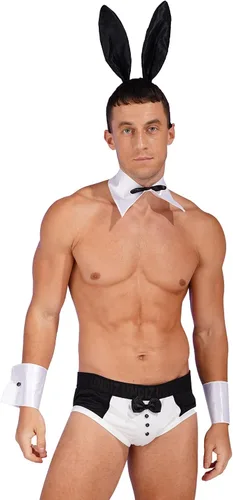 Vista 4 de Conjunto de lencería de 3 piezas para hombre, ropa interior de esmoquin con tanga tanga mangas de mano