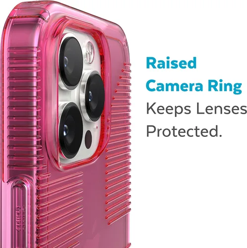 Vista 4 de Speck Funda transparente para iPhone 14 Pro - Protección delgada contra caídas, resistente a los arañazos y antiamarilleamiento con agarre