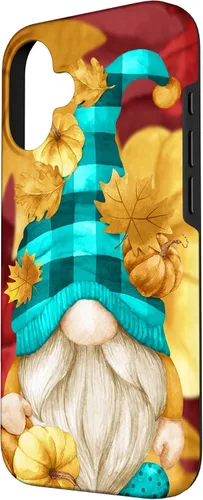 Vista 2 de iPhone 16 Buffalo Plaid Gnomie Cute Autumn Accessories With Fall Gnome Case