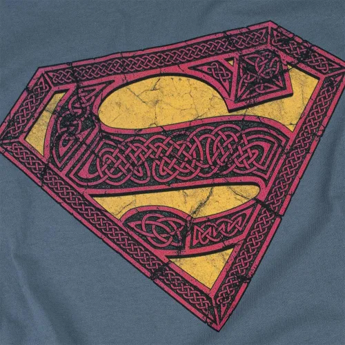 Vista 3 de Popfunk Camiseta y pegatinas de textura celta con logotipo de Superman S Shield