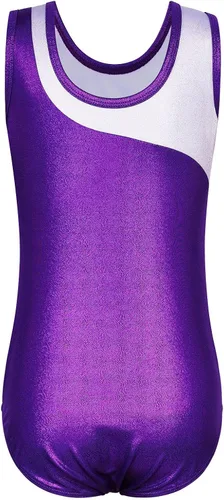 Vista 2 de BAOHULU Leotardos para niñas para gimnasia y danza, bordados, con purpurina, pantalones cortos atléticos de 5 a 14 años