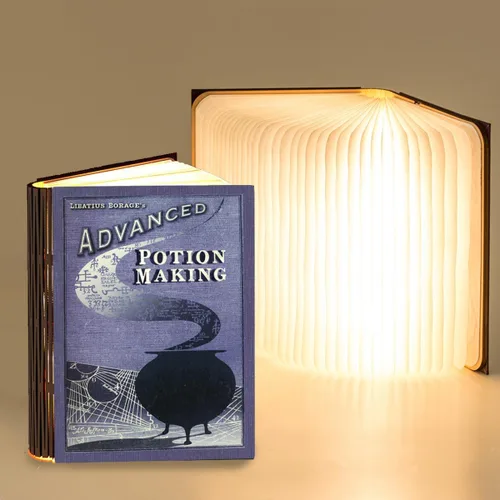 Vista 3 de KleverCase Lámpara de lectura recargable de 360 grados con temática de cubierta de libro, luz nocturna, escritorio, luz de noche.