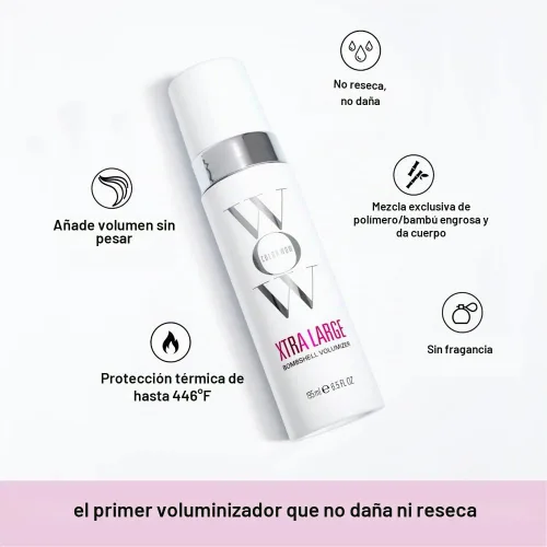 Vista 2 de Voluminizador COLOR WOW Xtra Large Bombshell, 50 ml – Nueva tecnología libre de alcohol para volumen y grosor duraderos