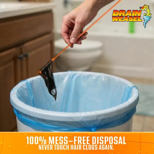 Vista 2 de FlexiSnake Recambio de comadreja de drenaje para fregadero, removedor de obstrucciones de pelo de serpiente, 5