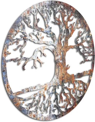 Vista 2 de Venovez Árbol de la vida Arte de pared Opción de madera o metal Decoración del hogar, decoración de oficina, colgante de pared Árbol redondo Regalo