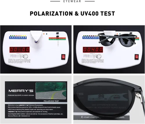 Vista 6 de MERRY'S Polarized Sunglasses for Women Men Vintage Retro Classic Round Frame Aluminum Legs S8288
