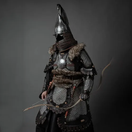 Vista 4 de PHYNEDI Armor Tactical Equipment - Juego completo de protectores de entrepierna, protectores de hombro y caballero guerrero medieval, samurái