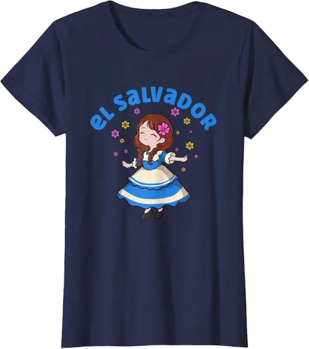 Vista 33 de Camiseta de mujer hispana con bandera salvadoreña de El Salvador Orgullosa, Negro