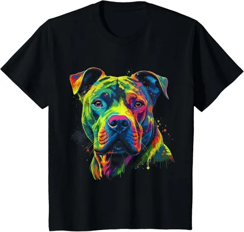 Vista 15 de Pit Bull Mom Dog Lover - Camiseta artística para mujer, Negro