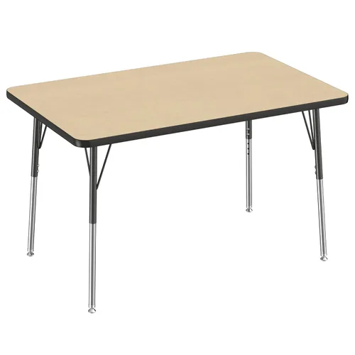 Vista 207 de FDP - Mesa rectangular para actividades escolares y de oficina (24 x 36 pulgadas), patas estándar con deslizadores giratorios, altura ajustable