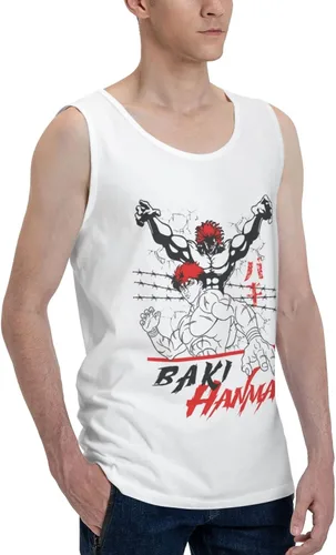 Vista 2 de Camiseta sin mangas de anime Baki The Grappler para hombre, de verano, sin mangas, chaleco de moda