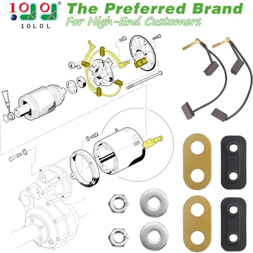 Vista 2 de 10L0L Kit de cepillo de motor de carrito de golf para Yamaha G8 G9 G14 G16 y Club Car Electric 1994 en adelante y, carrito de golf eléctrico GE, kit