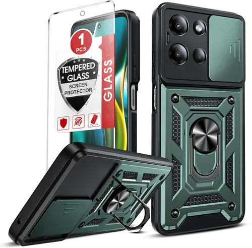 Vista 15 de LeYi Funda para Moto G Stylus 5G 2022: [No compatible con la versión 4G] Funda para Moto G Stylus 2022 con protector de pantalla de vidrio templado