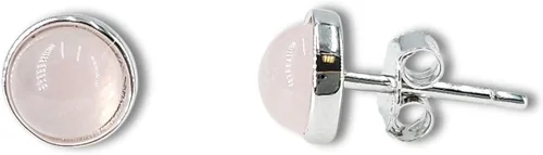Vista 27 de Pendientes naturales de 0.236 in con chapado en oro blanco sobre plata de ley, bisel cabujón de piedras preciosas regalo de joyería para ella