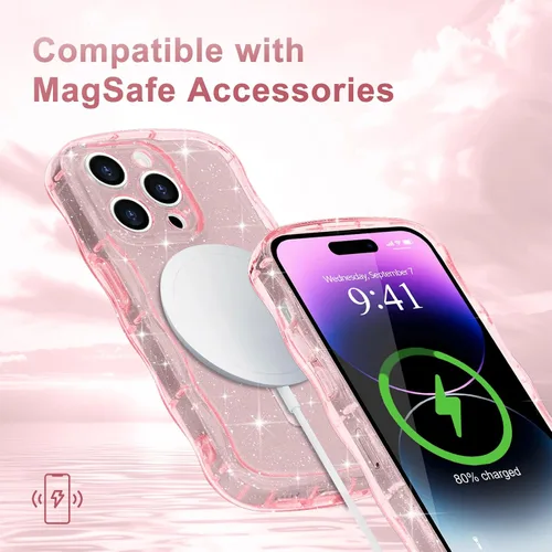 Vista 73 de Pepmune Funda magnética para iPhone 17 Pro Max, color rosa