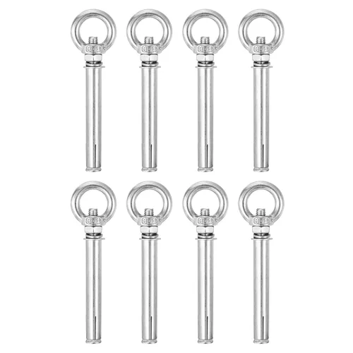 Vista 16 de uxcell Aro de elevación de la expansión, 8pcs M6x50mm 304 tornillo de expansión de acero inoxidable con anillo de ojo para pared de ladrillo
