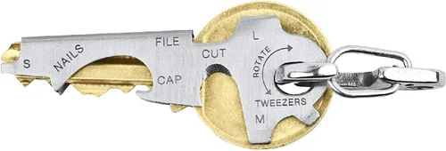 Vista 4 de True Utility TU47 Keytool Multifunción Acero Inoxidable Llavero Herramienta Accesorio