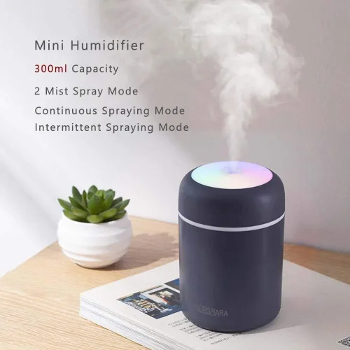 Vista 3 de Mini humidificador colorido y fresco, difusor de aceite esencial aroma, humidificador USB de niebla fría, 2 modos de niebla ajustables, súper