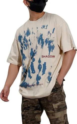 Vista 2 de Aelfric Eden Camisetas gráficas de gran tamaño unisex con estampado de graffiti camisetas de inyección de tinta
