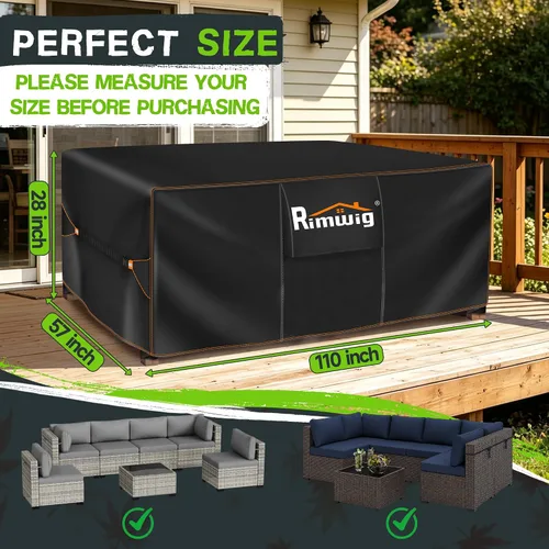 Vista 2 de Fundas extragrandes impermeables para juego de muebles de patio, liquidación de fundas para muebles de exterior, fundas para juego de sofá