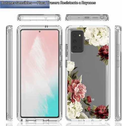 Vista 5 de Funda para Galaxy Note 20 5G/Samsung Note 20 SM-N981U con protector de pantalla de vidrio templado, funda protectora de cuerpo completo