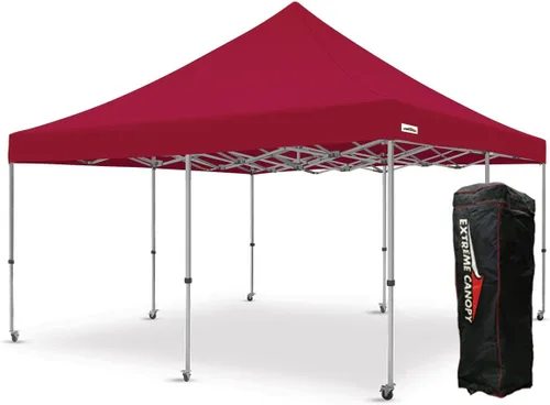 Vista 18 de Extreme Canopy Tienda de campaña desplegable instantánea de aluminio resistente comercial (rojo, 10 pies x 10 pies)