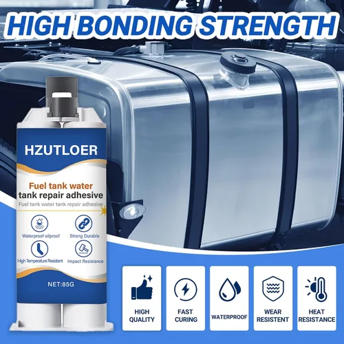 Vista 2 de Kit adhesivo de reparación instantánea de combustible y tanque de agua de 2.87 onzas, impermeable, resistente a altas temperaturas para automóviles