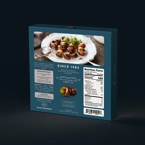 Vista 2 de MARKY'S Escargot Helix Caracoles con mantequilla de ajo - Docena - 4 oz / 113 g