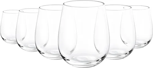 Vista 7 de KX-WARE Copas de vino acrílicas irrompibles de 18 onzas sin tallo, juego de 4 unidades transparentes