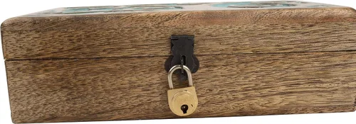 Vista 9 de Gran regalo de cumpleaños hecho a mano decorativo joyero de madera con tallado del árbol de la vida, cerradura y llave, organizador de joyas, caja