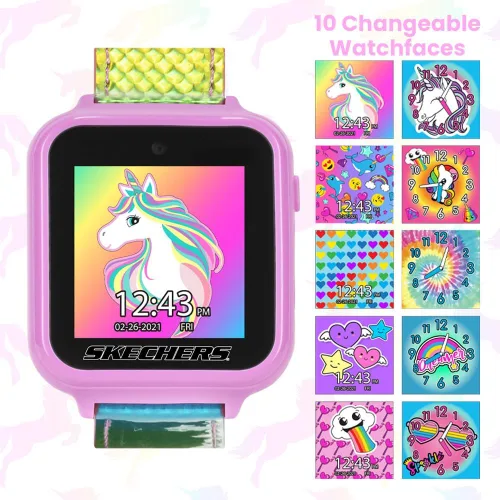 Vista 5 de Accutime Skechers Kids - Reloj inteligente con pantalla táctil de aprendizaje educativo para niñas, niños, niños pequeños, cámara para selfies