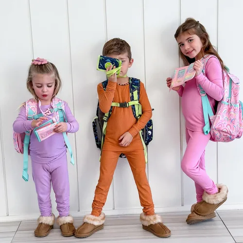 Vista 7 de mibasies Cartera infantil para niñas de 3 a 8 años, billetera triple para regalar, arco iris a2, Billetera triple para niños