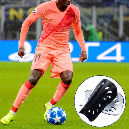 Vista 6 de ANCIRS 2 Pair Soccer Shin Guards for Youth, Breathable Shin Guard Sleeves for Football Games, Protective EVA Cushion for Youth Men & Women
