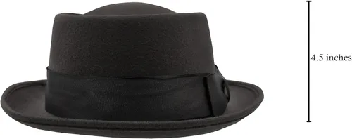Vista 2 de Nicky Bigs Novelties Sombrero de cerdo para adultos, sombrero de cerdo de fieltro, casual, para navegante, gángster, accesorio de disfraz