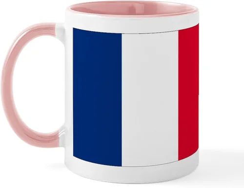 Vista 24 de CafePress Taza de café de cerámica con bandera francesa de 11 oz (11.0 fl oz)