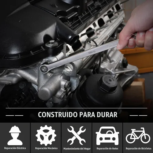 Vista 7 de DURATECH Llave de trinquete extra larga de 0.315 in, métrica, acero CR-V