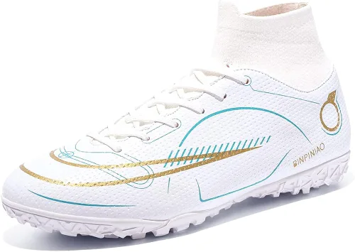 Vista 2 de JIEBUNIAO Botas de fútbol para hombre, zapatos de fútbol profesionales de alta calidad, para interiores y exteriores, cómodos tenis atléticos