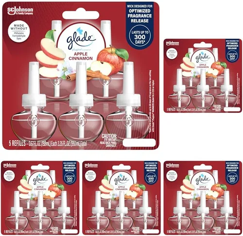 Vista 16 de Glade PlugIns - Repuestos de ambientador, aceites esenciales perfumados para el hogar y el baño, aroma Apple Cinnamon, 3.35 onzas líquidas, 5