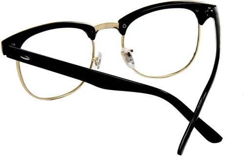 Vista 5 de Shiratori New Vintage Fashion Half Frame Semi-Rimless Clear Lens Glasses 4-paquete