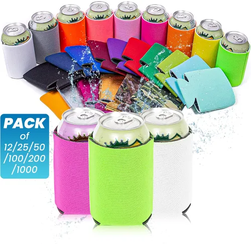 Vista 6 de QualityPerfection Fundas enfriadoras de latas de cerveza (25) de espuma, portavasos de 12 oz para sublimación personalizada HTV, vinilo, bricolaje