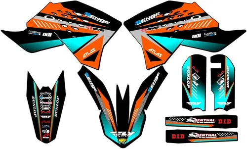 Vista 7 de Kit de base gráfica SX 65 Surge Black Senge 2009-2015 compatible con KTM Negro