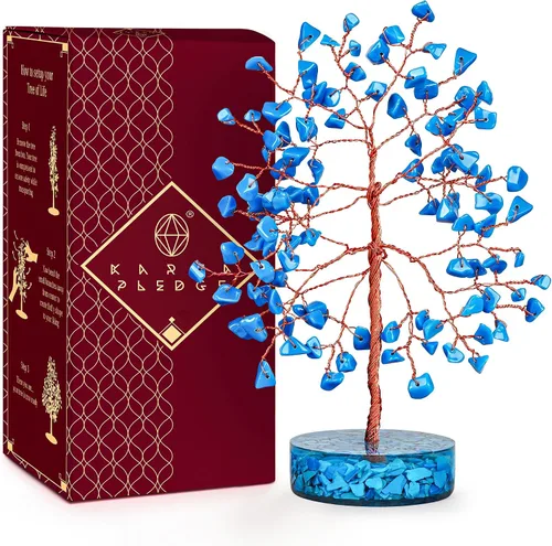 Vista 25 de Árbol de la vida de cristal para decoración del hogar y la oficina, regalos para mujeres, piedras curativas de amazonita de chakra, árbol bonsái