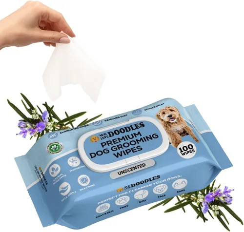 Vista 9 de Toallitas para perros, desodorizantes y limpieza, aroma a lavanda