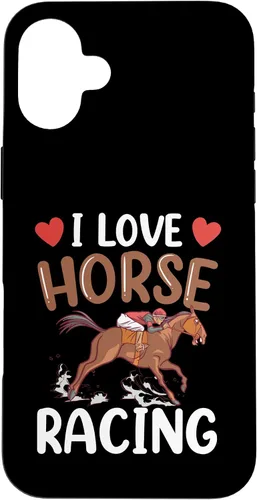 Vista 21 de Funda para iPhone 13 I Love Horse Racing Horses Race Racer