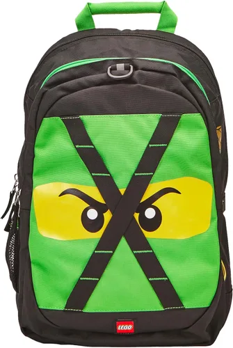 Vista 2 de Mochila escolar LEGO NINJAGO para niños, bolsa para libros, para viajes, para ir y venir, para el regreso a la escuela, para niños y niñas, Verde