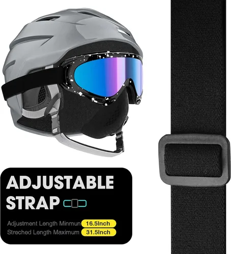 Vista 5 de Braylin Paquete de 2 gafas de esquí de nieve, gafas de snowboard para hombres, mujeres, jóvenes, niños, niños o niñas, gafas de moto de nieve