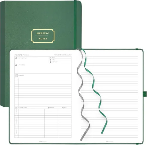 Vista 18 de EMSHOI Cuaderno de Reuniones para Trabajo con Pestañas Adhesivas - 240 Páginas, Planificador de Proyectos Tamaño A4, Organizador de Agenda/Actas