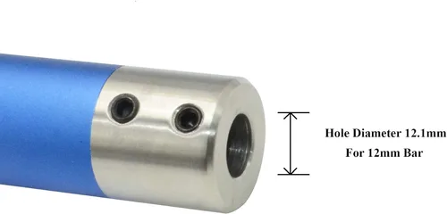 Vista 3 de Mango intercambiable de aleación de aluminio azul con apertura de 0.472 in para herramienta de torneado de madera de carburo DT, herramienta